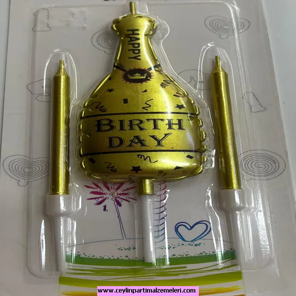 Şampanya Dekor Mum Gold